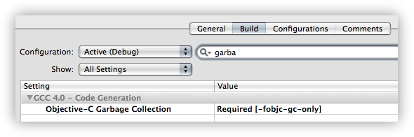 Set the project to use Garbage Collection